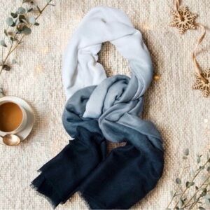 Cushnie Soft Ombré Grey Horizon Scarf | NWT | 45” x 75” Luxury Wrap